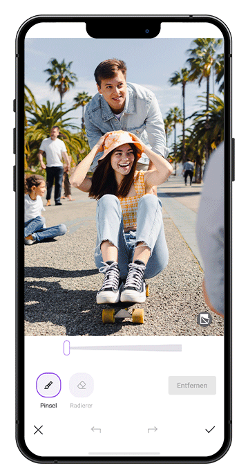 Vivid Glam - Personen entfernen mit der besten KI-App für Bild und Video